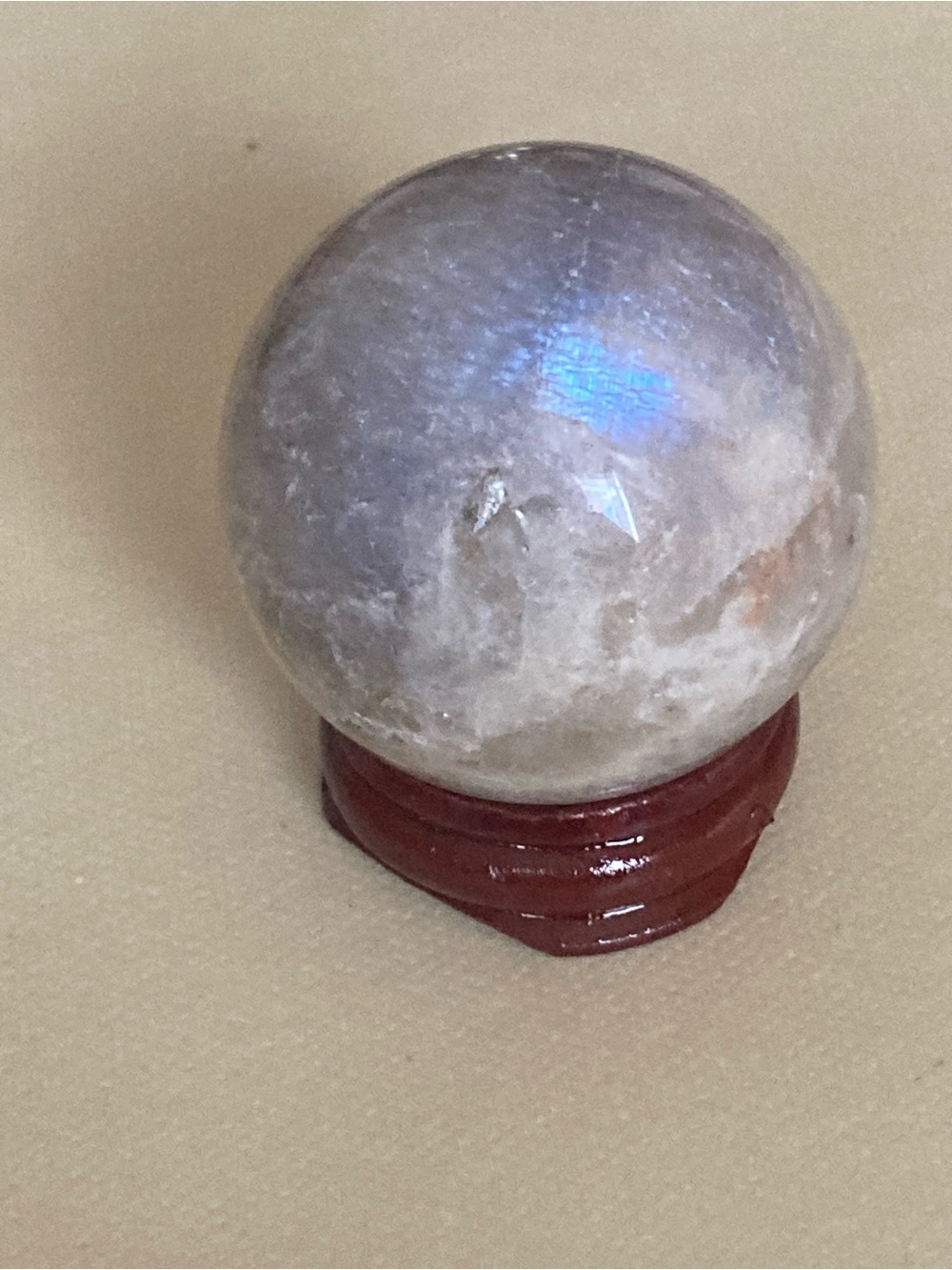 Natural Moonstone Sphere - Iridescent White Crystal Ball